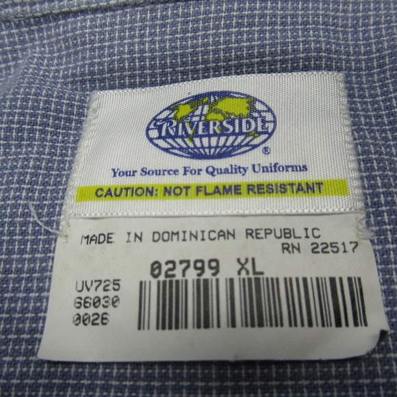 Budweiser Shirt Men XL Riverside Blue Reflective Stripes Button Up Logo Employee - Picture 4 of 14